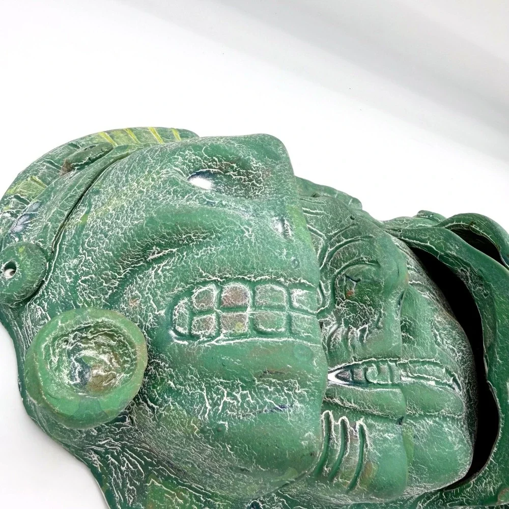 Vintage Mesoamerican Triple‎ Death Mask Three Ages of Man Wall Art Green
